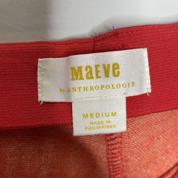 Maeve by Anthropologie Pants Womens Medium Orange Red The Margot Flare Plaid - Picture 9 of 13